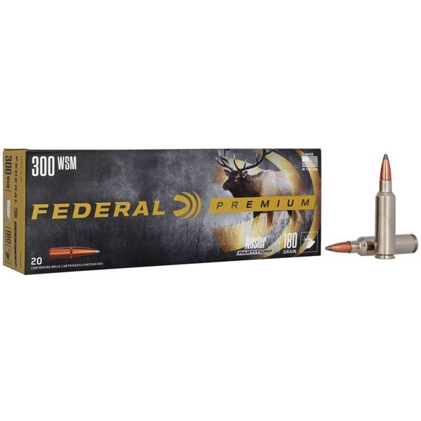 Federal Premium Vital-Shok 300 Win. Short Mag Nosler Partition 180 Grain (20 Rounds)