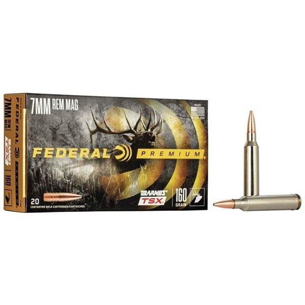 Federal Premium 7mm Rem Mag 160 Grain Barnes TSX (20 Rounds)