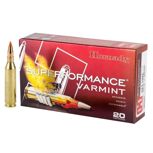 Hornady Superformance Varmint 243 Win. 75 Grain V-Max (20 Rounds)