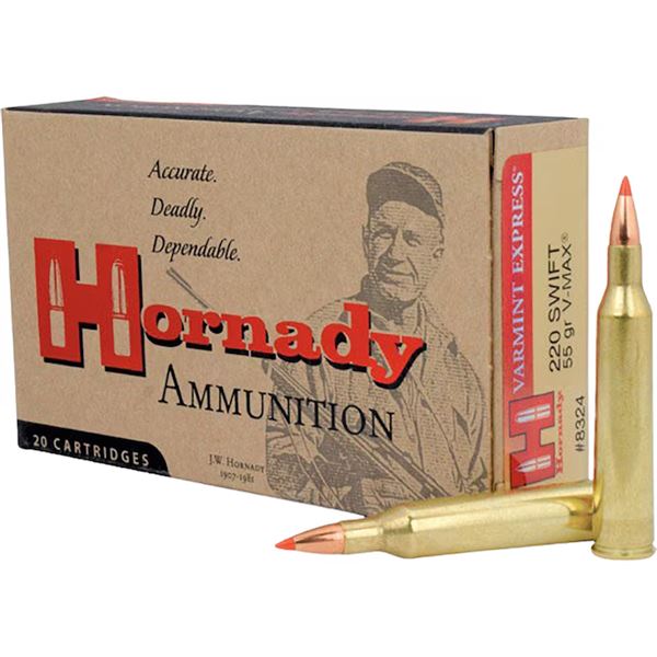 Hornady Varmint Express .220 Swift 55 Grain V-Max (20 Rounds)