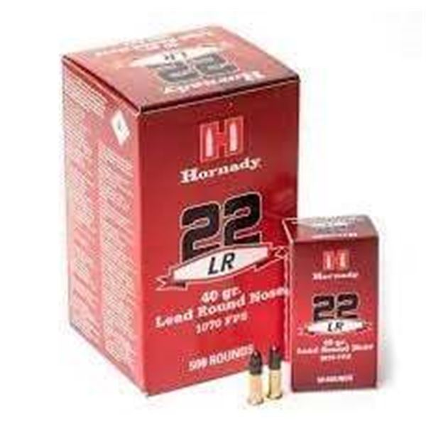 Hornady 22 LR 40 Grain Lead Round Nose 1070FPS (500 Rounds)