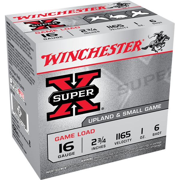 Winchester Super X Game Load 16 Gauge 2 3/4" #6 (25 Rounds)