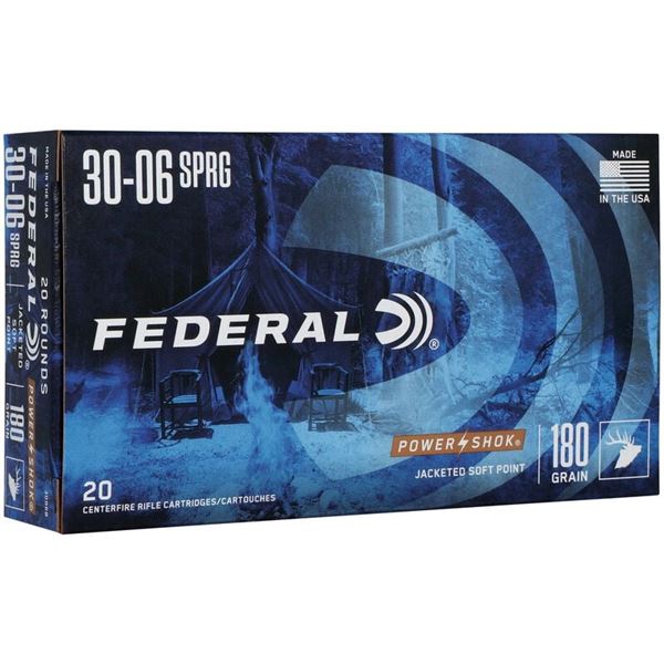 Federal Power-Shok 30-06 Springfield Soft Point 180 Grain (20 Rounds)