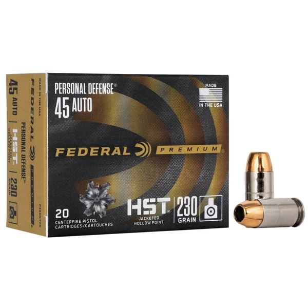 Federal Premium Personal Defense 45 Auto 230 Grain HST JHP (20 Rounds)