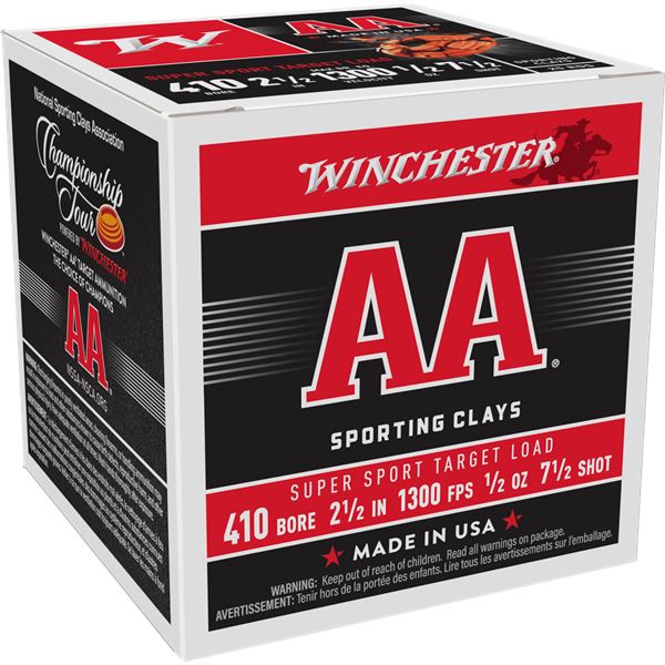 Winchester AA 410 Gauge 2 1/2" #7 1/2 Sporting Clays (25 Rounds)