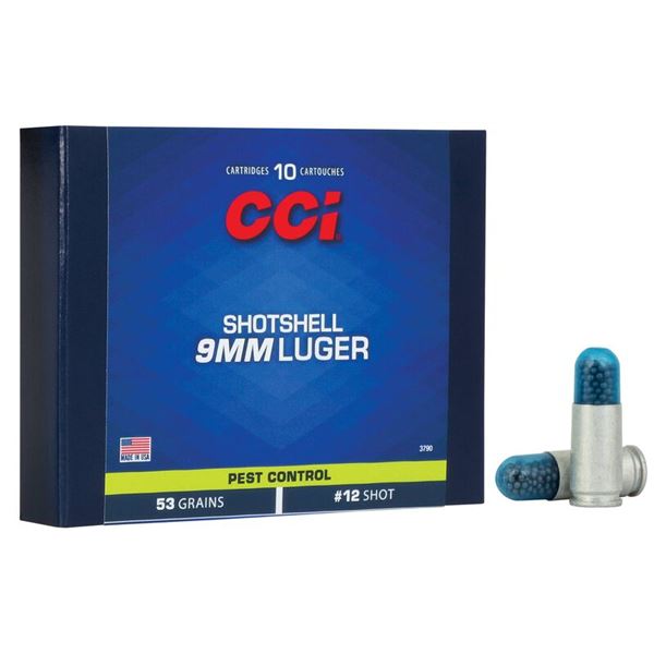 CCI 9mm Luger Shotshell 1/8 oz Shot #12  (10 Rounds)