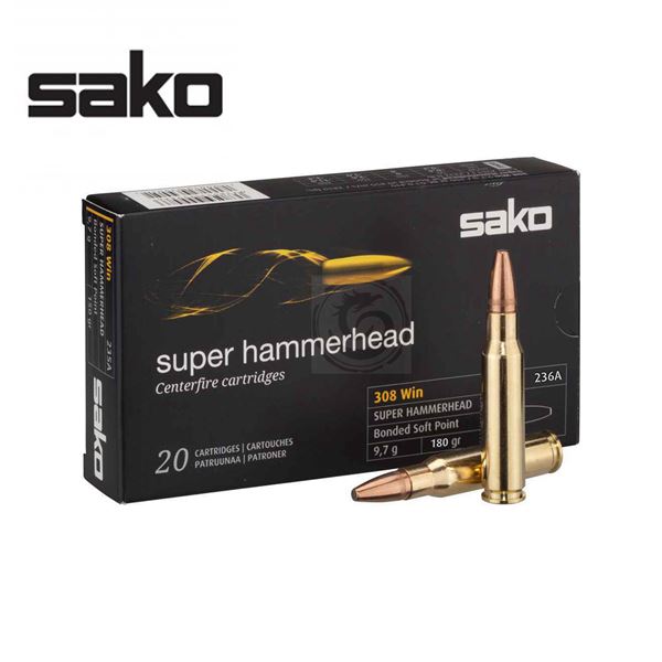 Sako Super Hammerhead 308 Win. 180 Grain Bonded Soft Point (20 Rounds)