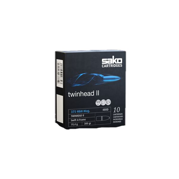 Sako Twinhead II 375 H&H 300 Grain (10 Cartridges)