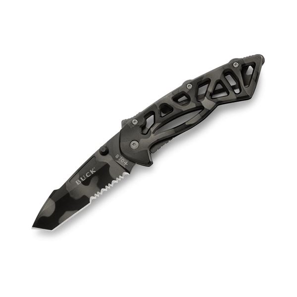 Buck Knives Bones Skeletonized Handle Folding Knife Tiger Stripe Camo