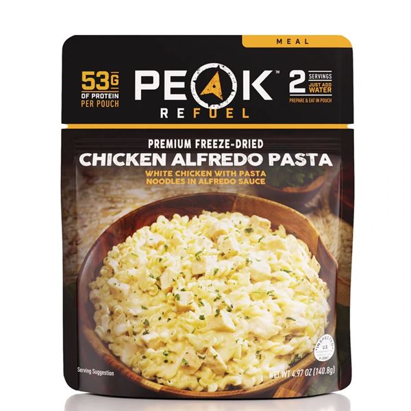 Peak Refuel Pouch Premium Freeze-Dried Meals Chicken Alfredo Pasta