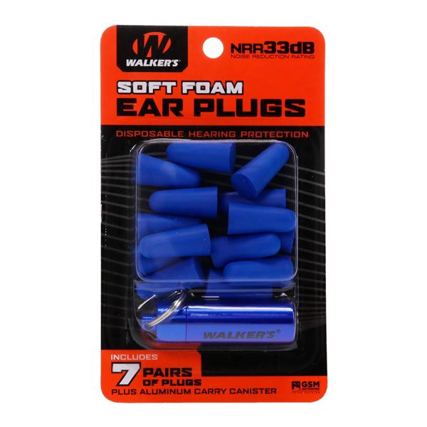 Walker's Soft Foam Ear Plugs Blue