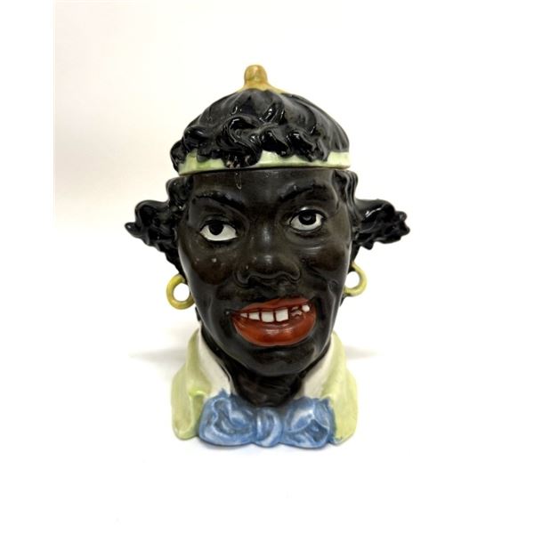 Antique Black Americana Tobacco Jar