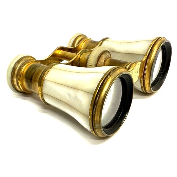 Antique French Mother-of-Pearl Brass Opera Glasses
