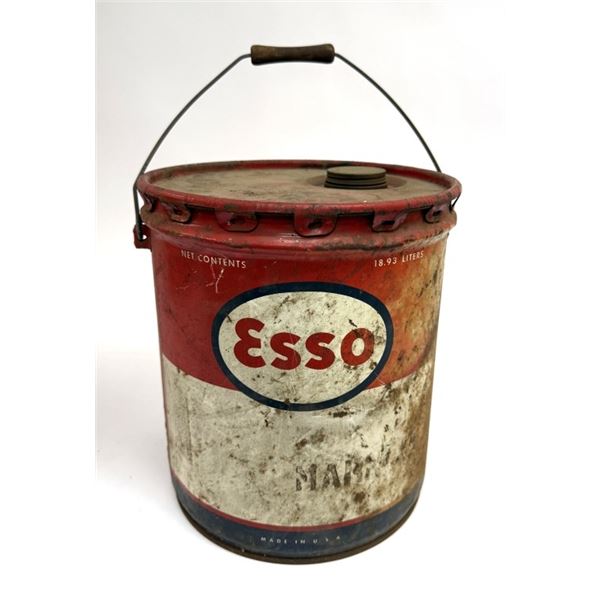 Vintage USA Esso Red Tin Oil Can