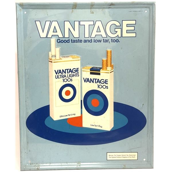 1982 Vantage Cigarettes Advertising Sign