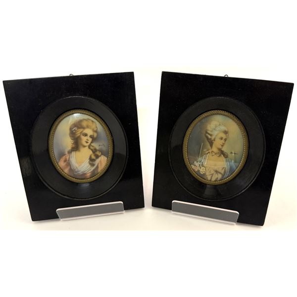 Pair of Signed Portrait Miniatures