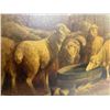 Image 3 : Antique Oil on Canvas Barnyard Scene