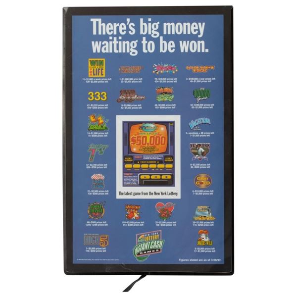 1990s New York Lottery Light-up Advertising Sign