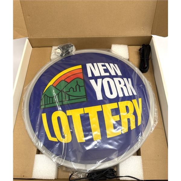New York Lottery Light-Up Advertising Sign
