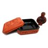 Image 1 : Chinese Red Cinnabar Snuff Bottle & Box