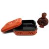 Image 2 : Chinese Red Cinnabar Snuff Bottle & Box