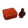 Image 4 : Chinese Red Cinnabar Snuff Bottle & Box