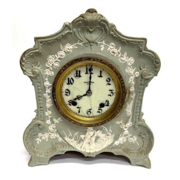 Vintage Jasperware New Haven Table Clock
