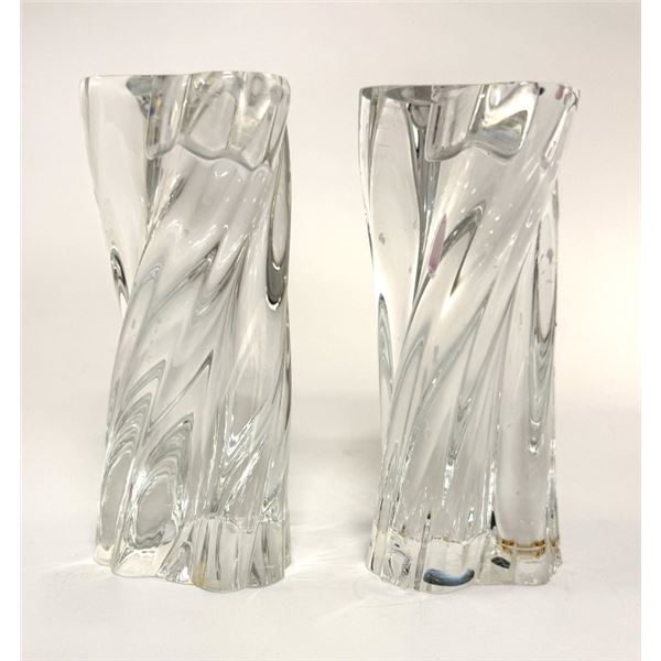 Pair of Baccarat 'Odilon' Twist Candlesticks