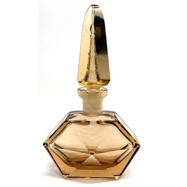 Moser Art Deco Eiffel Tower Glass Perfume Bottle