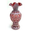 Image 1 : Fenton Cranberry Opalescent Coin Dot Glass Vase