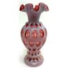 Image 3 : Fenton Cranberry Opalescent Coin Dot Glass Vase