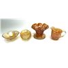 Image 1 : Carnival Glass Marigold Candy Dishes & Creamer