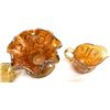 Image 4 : Carnival Glass Marigold Candy Dishes & Creamer
