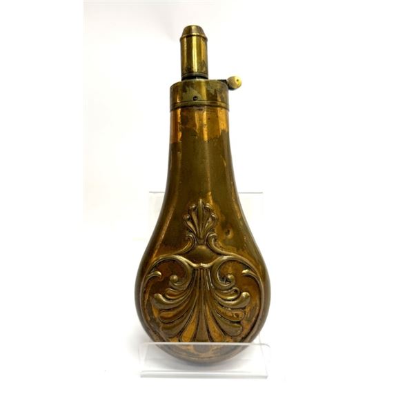Antique 19th Century Brass Gun Powder Flask