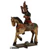 Image 2 : Large Polychrome Folk Art Carved Santos on Horse