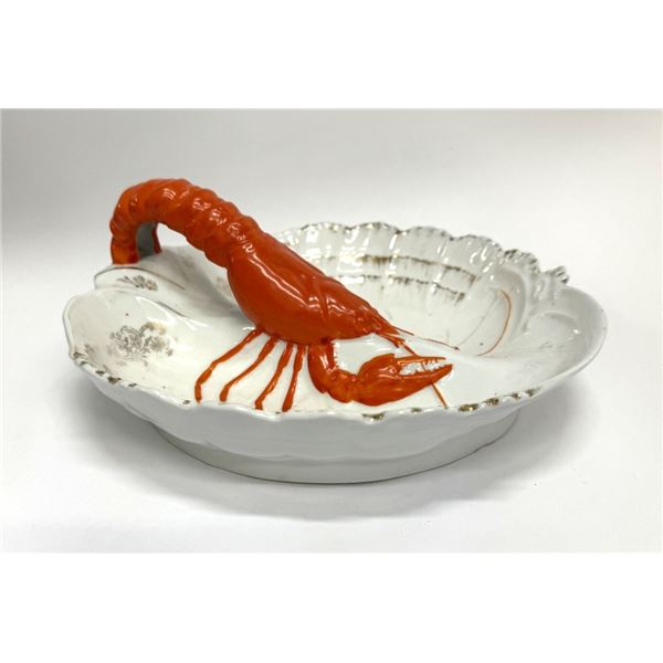 Antique Victoria Austria Lobster Divided Bowl