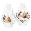 Image 1 : Victorian Fragonard Style Milk Glass Vase Pair