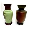 Image 3 : Hand-Painted French Art Nouveau Ceramic Vases