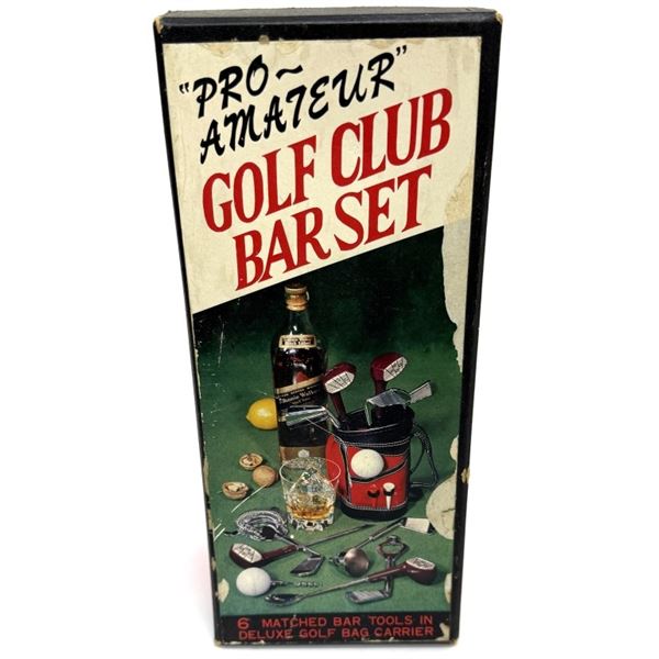 1970s "Pro-Amateur" Golf Club Bar Tool Set