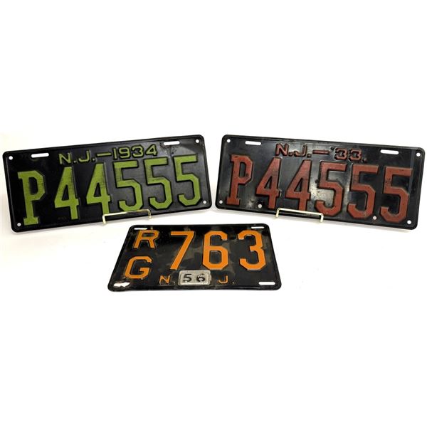 Vintage 1930s-1950s New Jersey License Plates