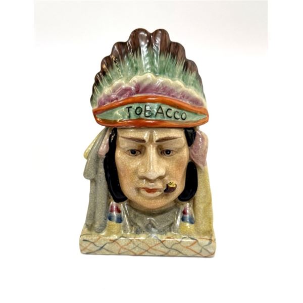 Antique Native American Chief Tobacco Jar