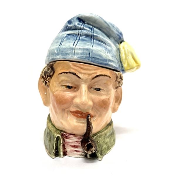 Antique Majolica Figural Tobacco Humidor Jar