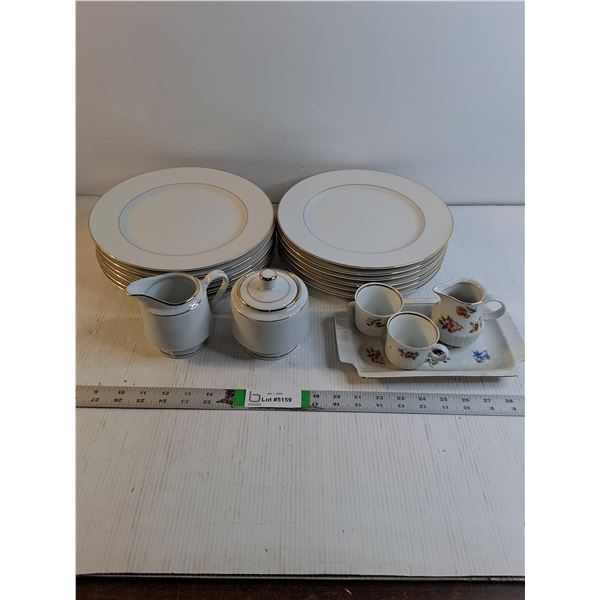 (12) Tiffany (Japan) Plates, Cream and Sugar Set and Colditz Partial Tea Set - PICK UP