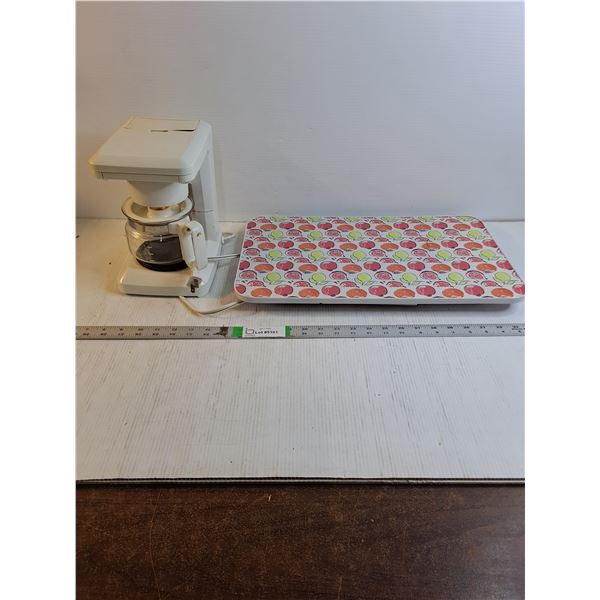 Plastic TV Tray and 4 Cup Coffee Maker-did not power on) as is