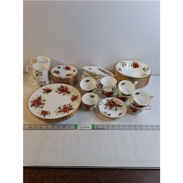 Royal Albert Poinsettia  China- 49 Pieces as pictured - Pick Up Preferred