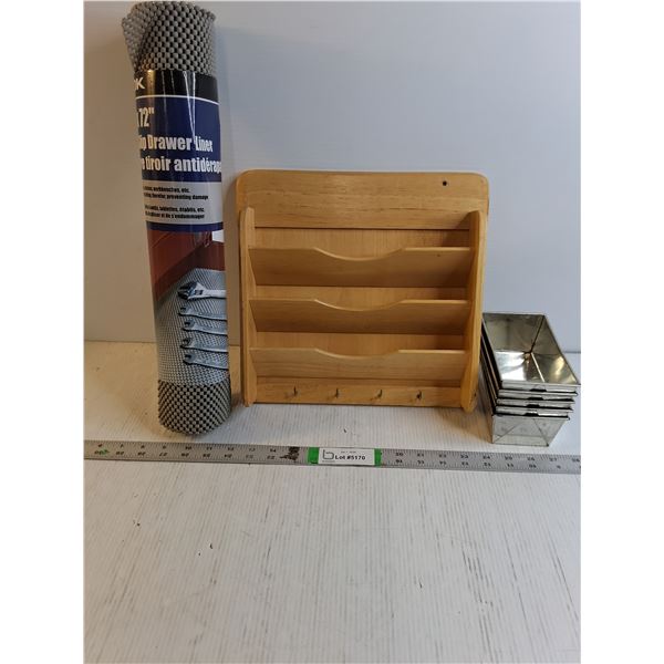 (1) Non-Slip Drawer Mat,Key/Mail Holder and (5) Mini Loaf Pans