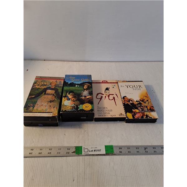 (4) VHS Tapes: The Sound Of Music, Anne Of Green Gables,  GIGI, By Your Side