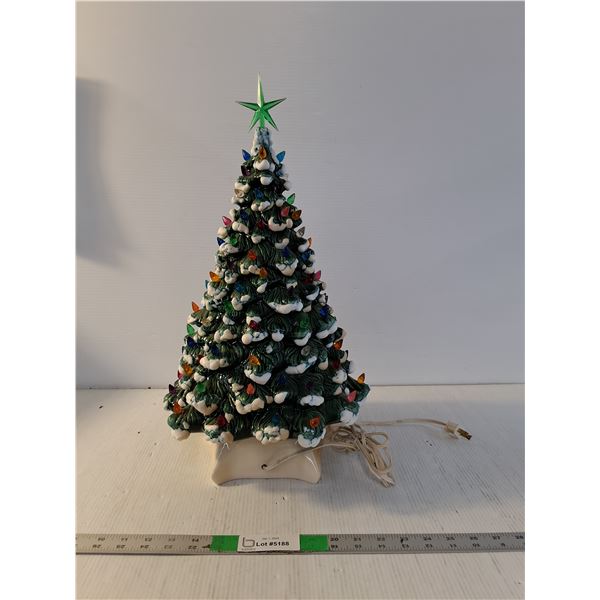 18" Ceramic Decorative Christmas Tree (powers on, as is) - PICK UP ONLY