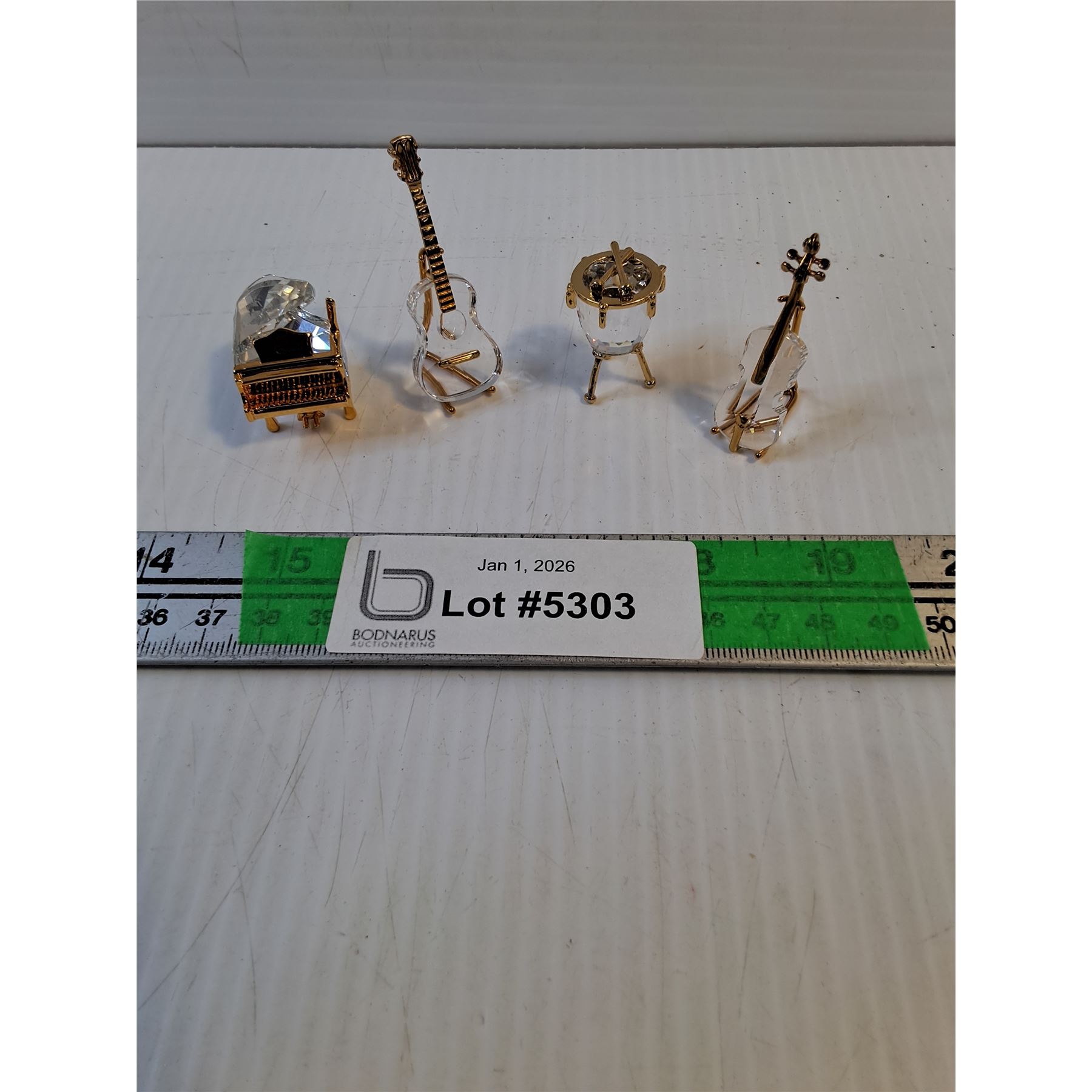 Miniature Crystal Musical Instruments Set of 4 - Unmarked - Bodnarus ...