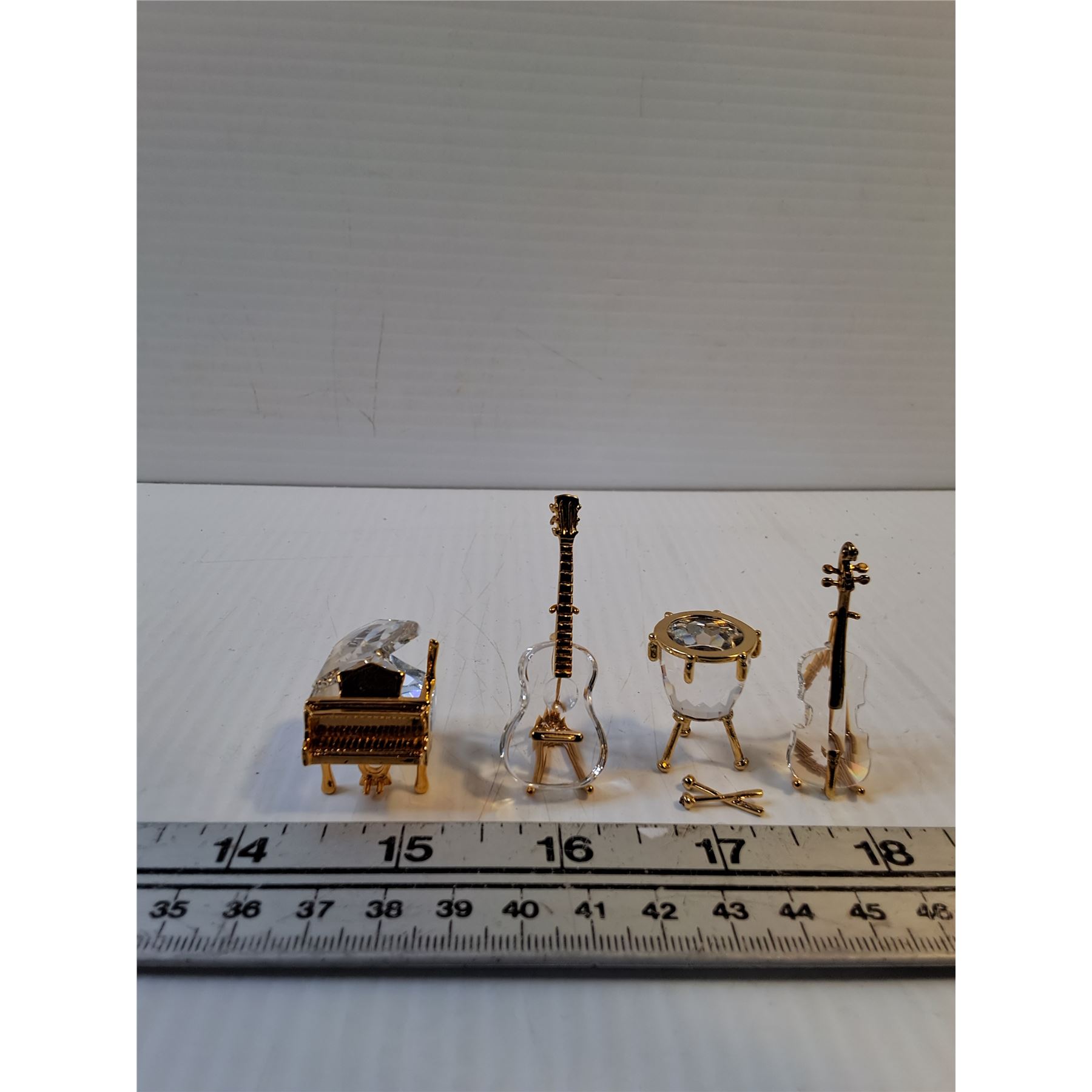 Miniature Crystal Musical Instruments Set of 4 - Unmarked - Bodnarus ...